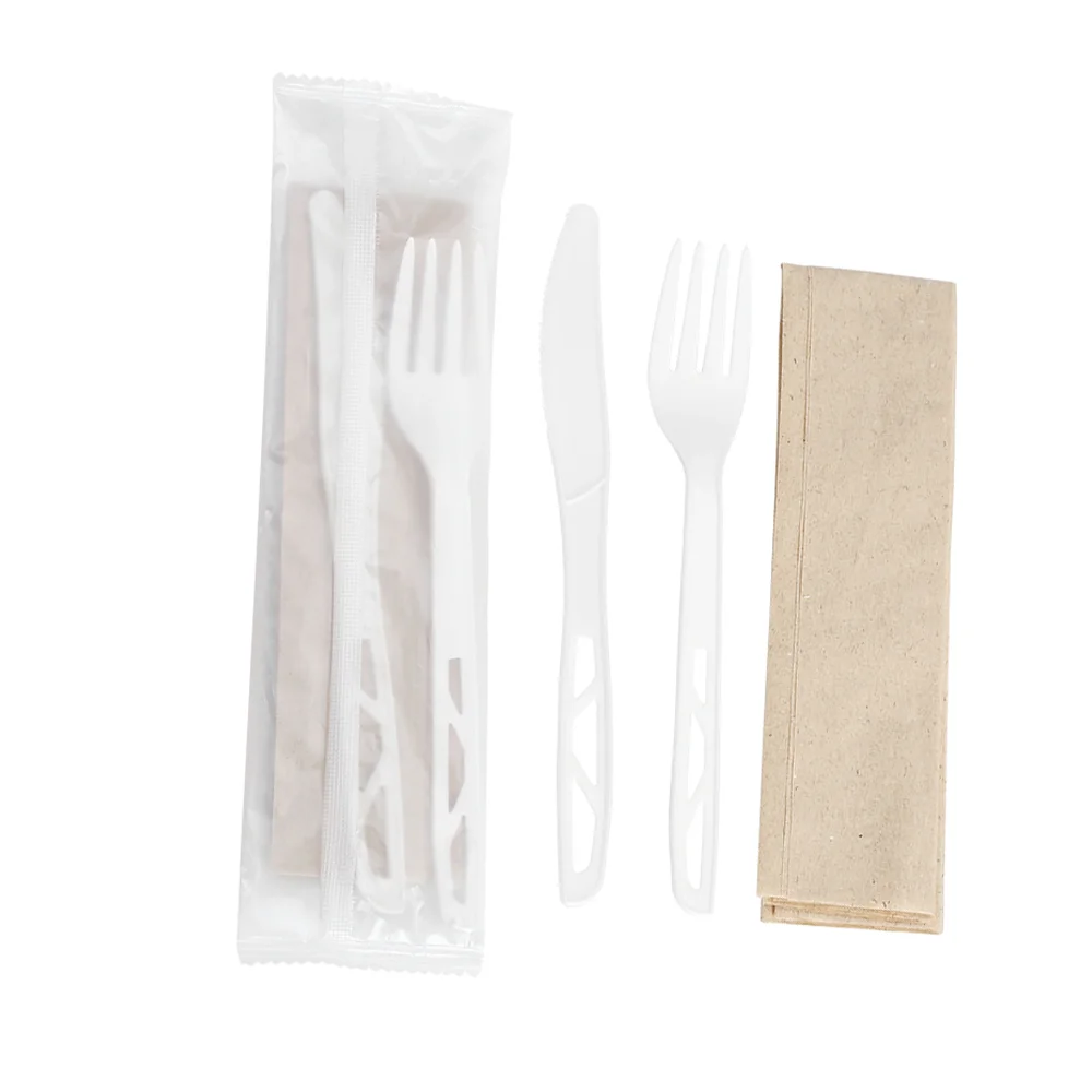 Food Grade ECO Friendly PLA Recyclable Custom Logo Biodegradable Disposable Cutlery Knife and Fork