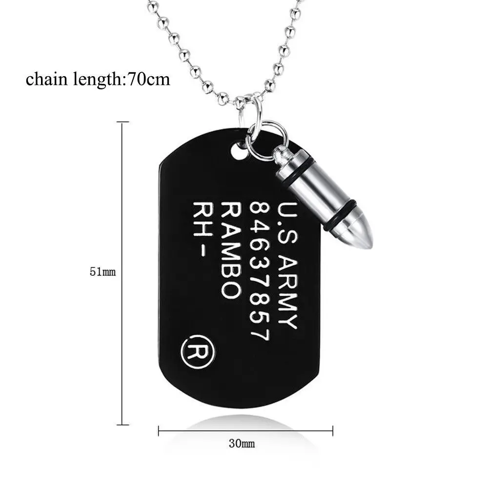Bullet Necklace New Necklace Dog Tags Ball Chain Hip Hop Chains Cool metal Dog Tags For Men Gifts