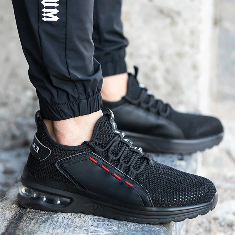 GOTAN Outdoor Safety Shoes for Summer  Breathable Lightweight Work Shoes Mesh Upper PU Sole Safety Shoes Steel Soe