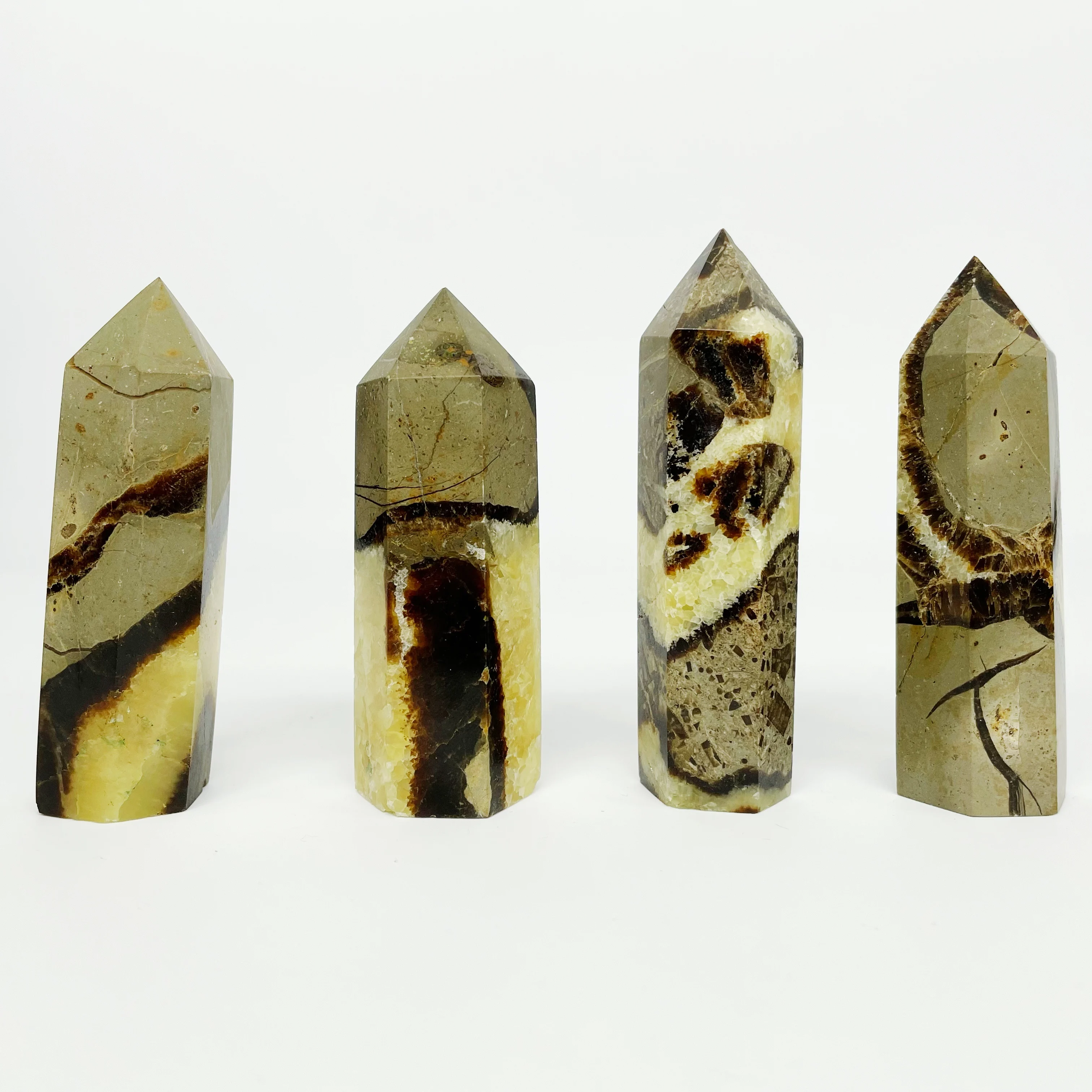 Crystal Septerium Point Feng Shui Healing Stone Decoration Wholesale Natural Crystal Diamond Home Decoration Love Polished Brown