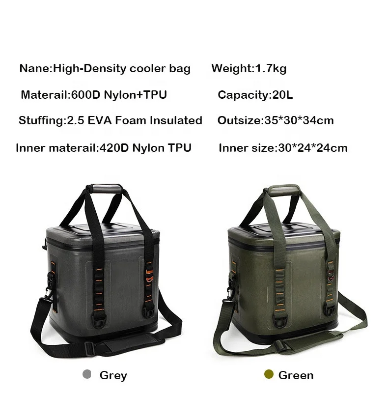 Collapsible Large TPU 60 Can Leak proof Waterproof Insulated for Ice Golf Road Trip Buckets Soft Portable Cooler Tote Bag