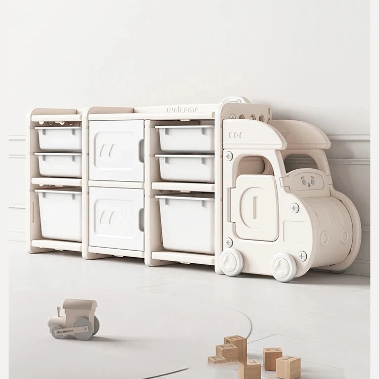Plastic Baby Bookshelf Kids Toys Cabinet Indoor Bedroom Furniture Set Modern Toy Storage cabinet