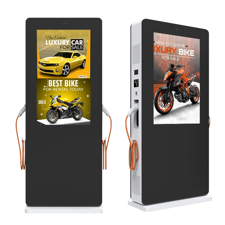 65 inch outdoor LCD display capacitive touch screen fast EV charging kiosk used for vehicle station