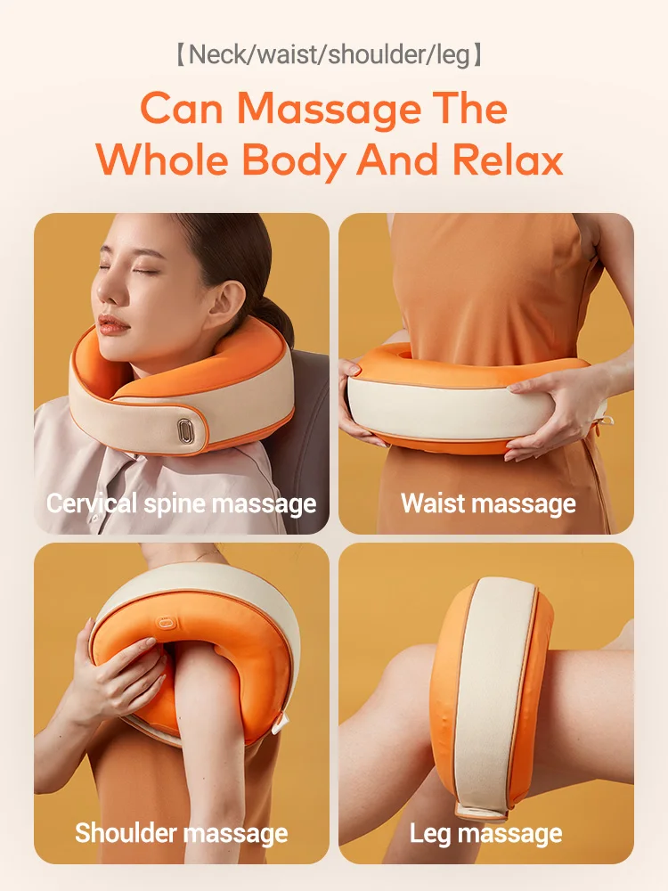 2022 Original Design Factory Back Shoulder Neck Massager for Car Travel Remote Control Shiatsu Tap Massage Pillow Neck
