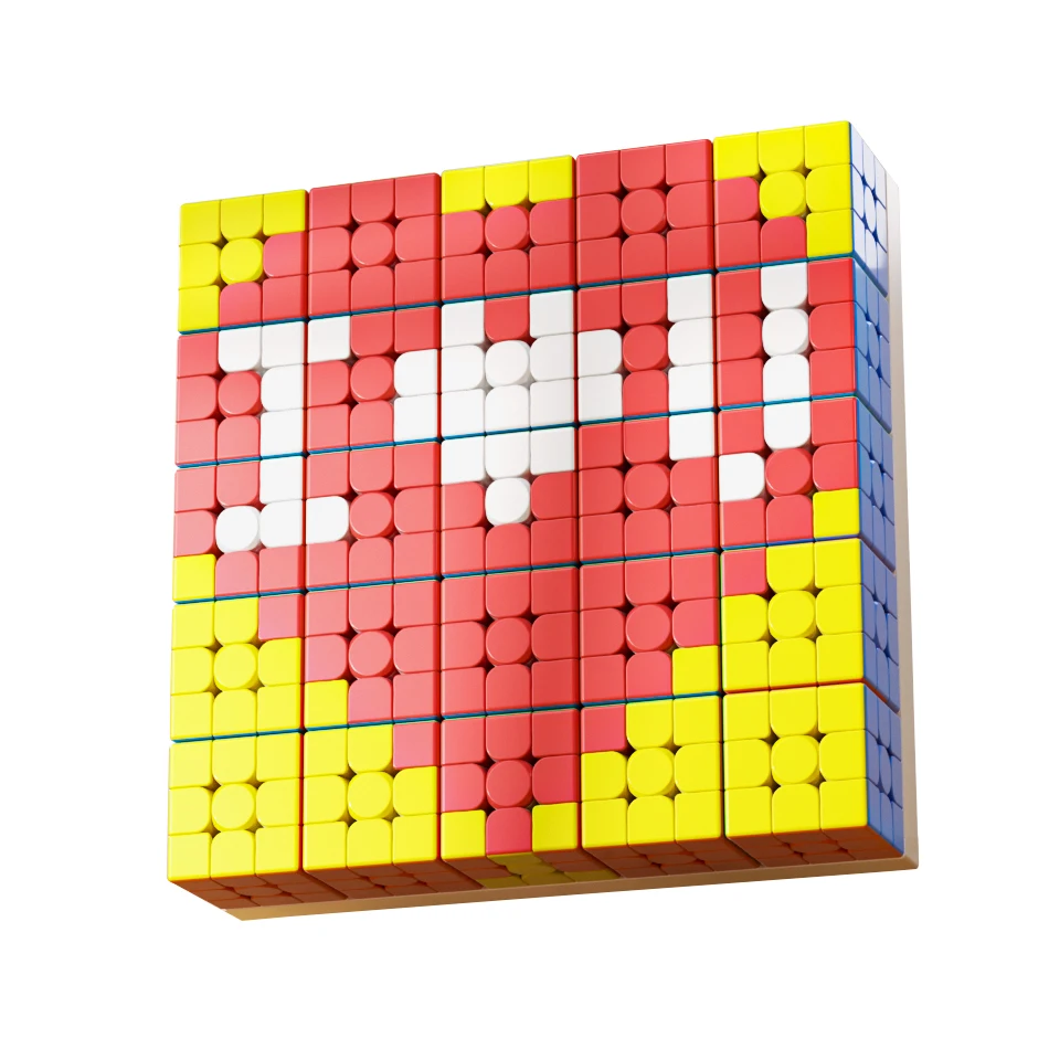 Moyu Meilong DIY 3x3 Cube Mosaic Art Gallery Cube3x3 5x5 10x10 Set Creative Assembling Magic Cube Plastic Puzzle Toys
