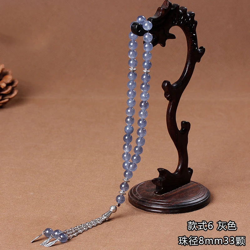Muslim Rosary Beads Bracelet 33pcs Beaded Prayer Rosary with Tassel Jewelry Charm Bracelets for Woman