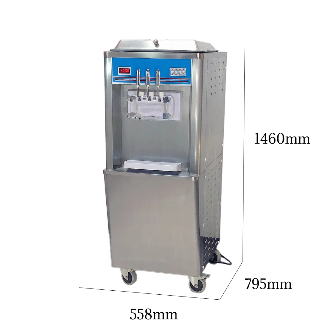 Factory Price Vertical Soft Ice Cream Machine Business Use Standing Ice Cream Maker With 3 Flavors