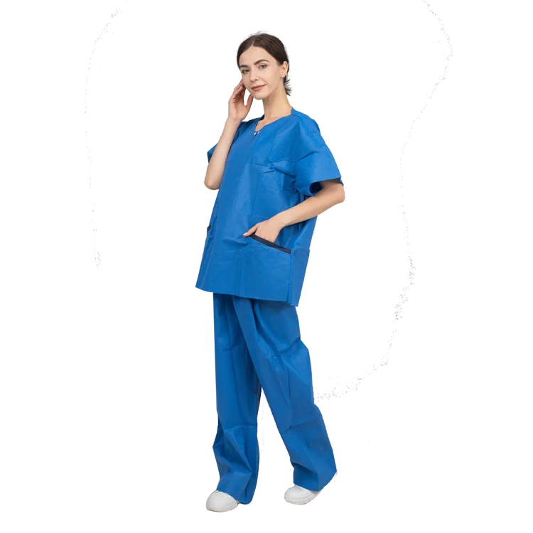 Custom made purple V-neck surgery hospital scrubs uniforms sets nursing