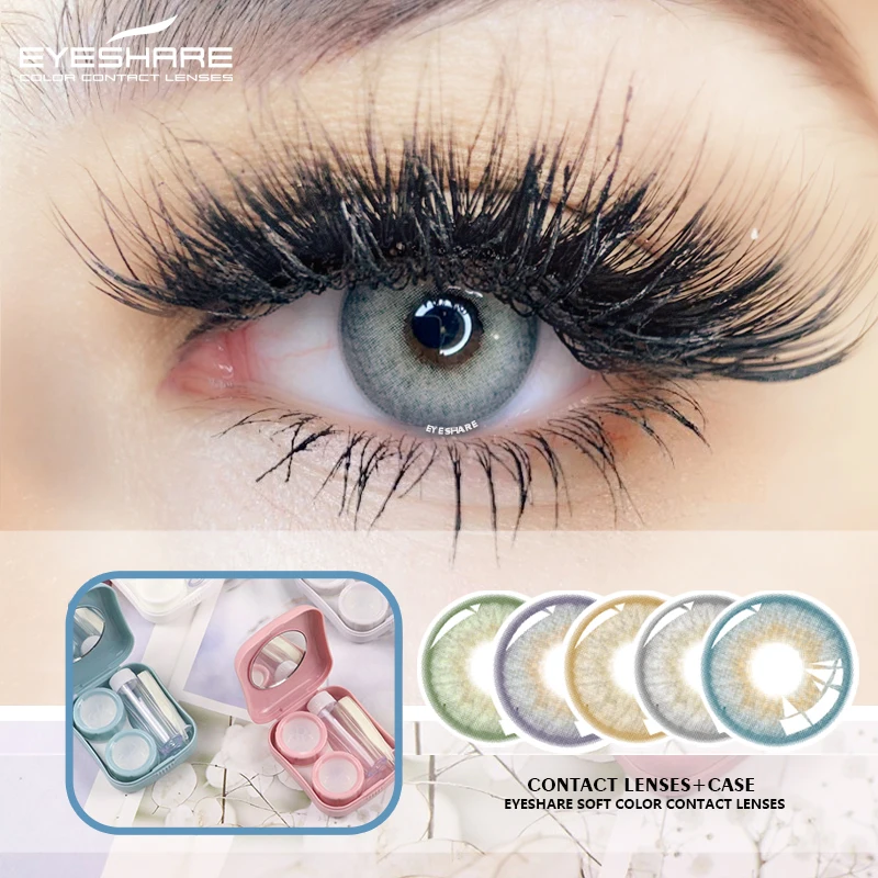 Eyeshare Practical Colored Contact Lens Case  Manually Eye Contact Lenses Case Cleaner Contacts Lens Accessories