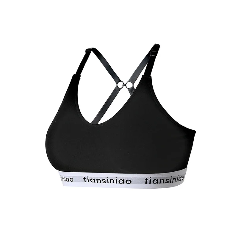 YCH Customized Logo Sports Vest Bra Running Fitness Yoga No Steel Ring Sling Printed Letter Adjustable Bra