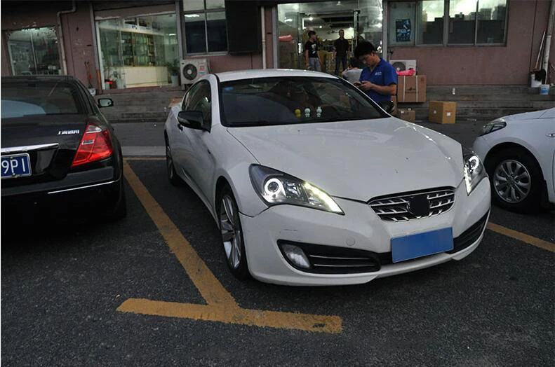 AKD Car Styling Head Lamp for Hyundai Rohens Coupe Headlights 2009-2012 Angel Eye Headlight LED DRL Signal Hid Auto Accessories