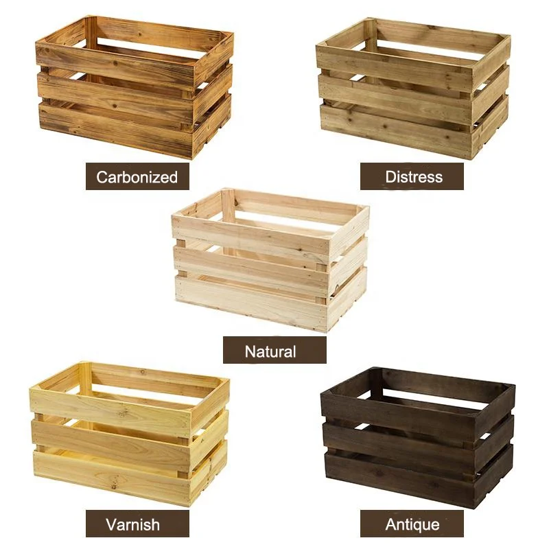 Customized Wooden Box with Handle High Quality Handmade Wooden Crate