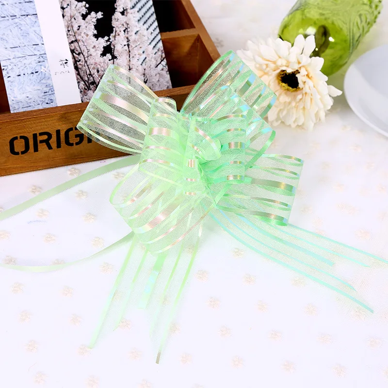 30mm Large Size Snow Gauze Hand Pull Wedding Supplies Gift Packaging Bow Decorative Pull Ribbon Manufacturers Wholesale