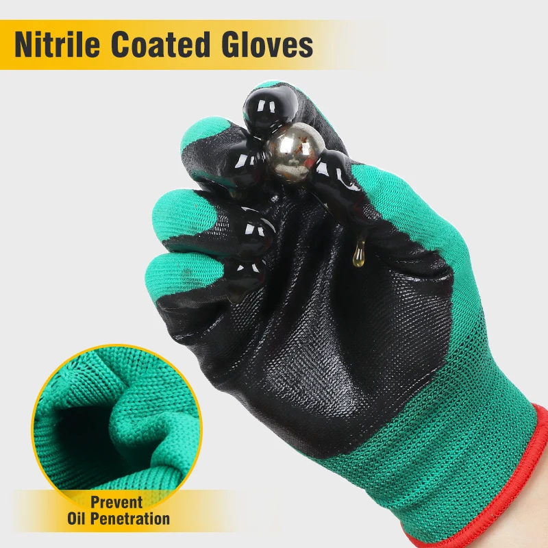 XINGYU China Assembly Heavy Duty Work Industrial Gloves For Leather Work Waterproof  Safety Nitrile Coated Work Gloves