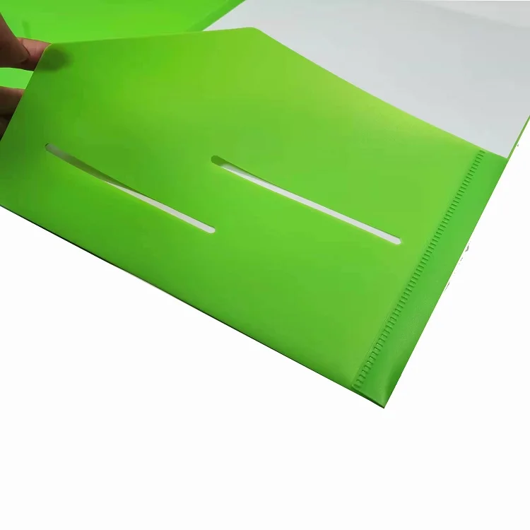 Office School Supplies Double Pockets PP Presentation Folder with Label Pocket