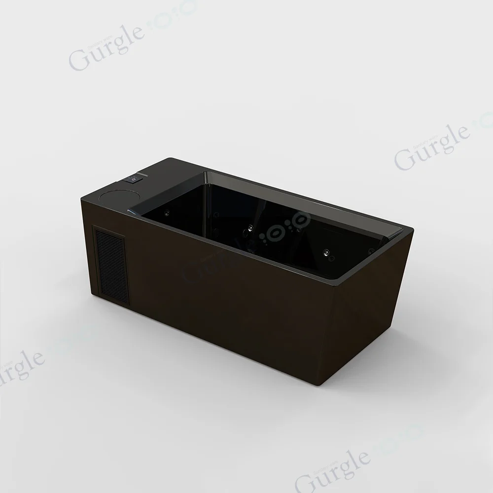 1.9m Freestanding Acrylic Ice Bath Tub LED Light  Body Recovery Cold Plunge All In One Cold Plunge With Water Chiller