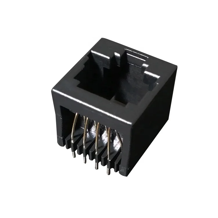 SMT RJ45 RJ11 modular jack ethernet 4p4c 6p6c right angle dip male to female connector board mount telephone jack PCB socket