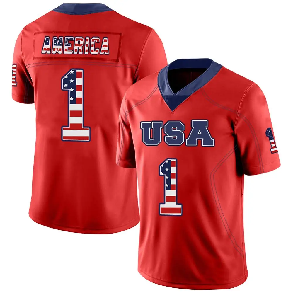 
New Style American Flag Rugby Jerseys with Custom Name and Number 