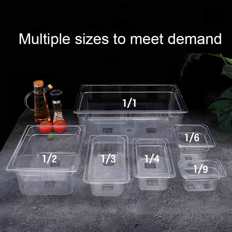PC GN PAN 1/1 H65 Catering Restaurant Cafe Hotel Kitchenware Clear Plastic Gastronorm Container Food Pan Sauce basin