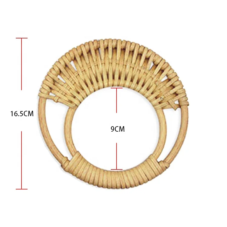 Bamboo Bag Handles Box Joint Handle Buckle DIY Accessories Decorative Plastic Wallet Wooden Custom Fashion 2 Pcs Camber, Round