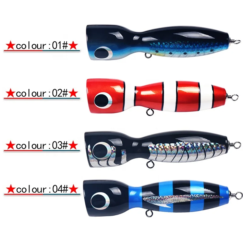 stickbait lure wood tuna popper unpainted gt poppers fishing  lure
