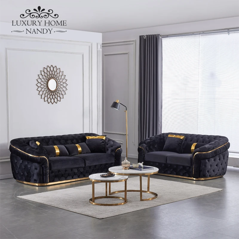 Легкие роскошные диваны для гостиной Loveseat роскошный бархатный мягкий Chesterfield диван набор