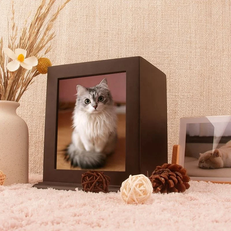  Рамка для фотографий урны с крышкой лазерный логотип на заказ Бамбуковая урна домашних животных кошек собак птиц кремации деревянная