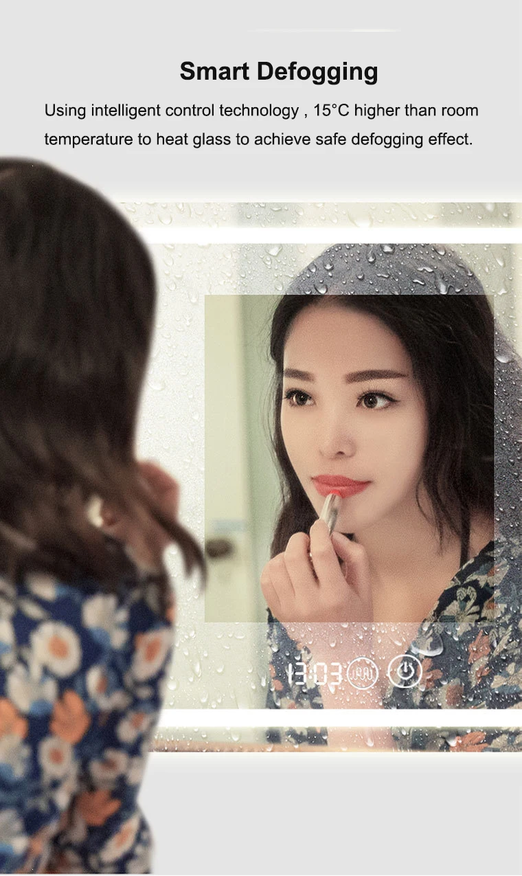 Pexmax High Quality Bathroom Defogging Smart Mirror Bluetooth LED Bathroom Smart Bath Mirror