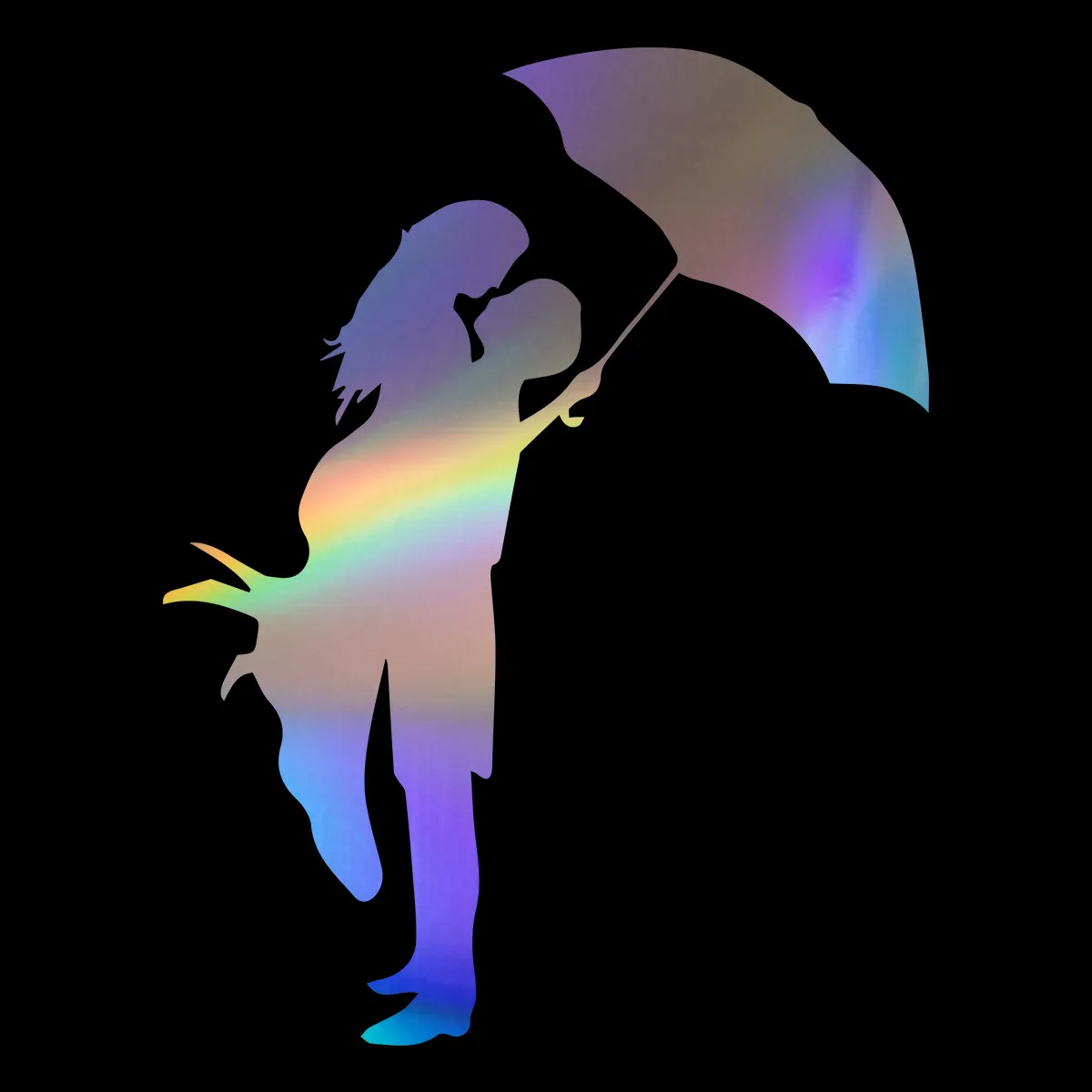 Kissing Couple With Umbrella Romantic Love Vinyl Decal Car Truck Bumper Window Laptop Sticker Decor Gift Die Cut Decals Glass