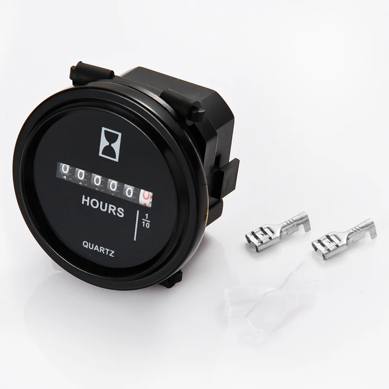 Runleader 24V DC Quartz Round Hour Meter For Marine Boat Engine