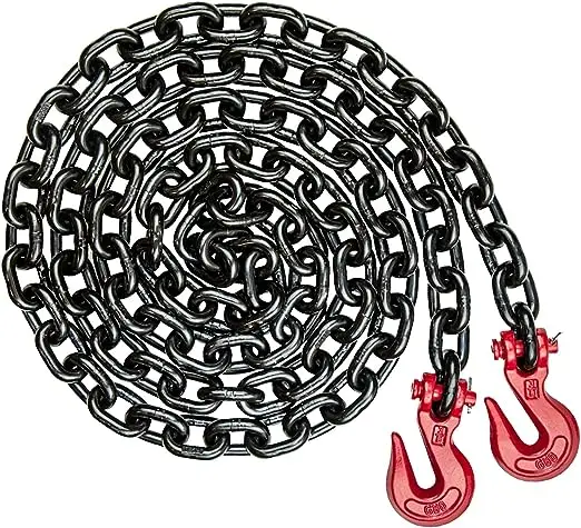 High Load Grade 80 Black 20Mn2 Alloy Steel G80 Lifting Chain 8mm Size 6mm Diameter Galvanized Zinc Finish Welded Iron Dragging