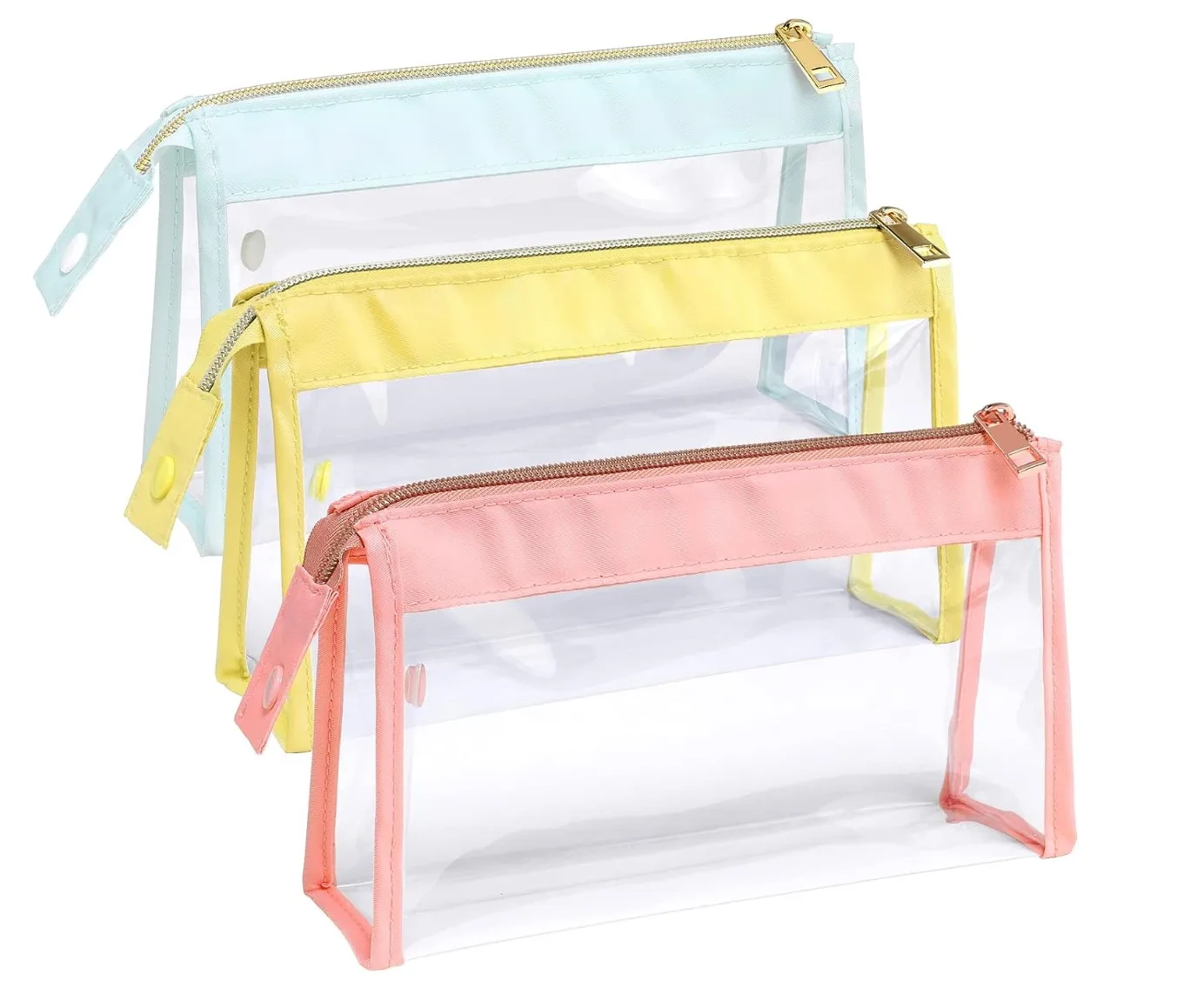 Perfect Size Clear Pouches with Zipper for Traveling, Sturdy Clear Makeup Bags