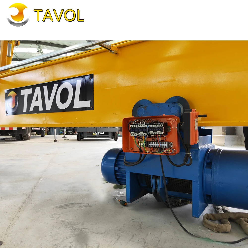Tavol CE Certificate Light Weight 10t Span 10m Electric Hoist Bridge Crane