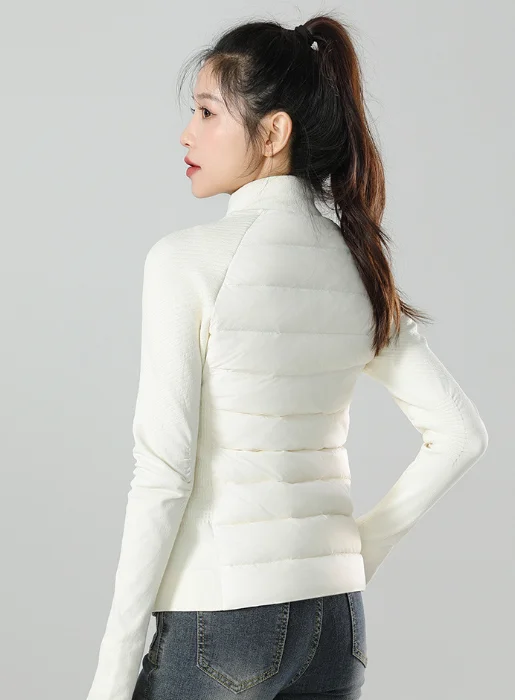 Goose Down Jacket Women Windproof Slim Outdoor Sports Running Yoga Jacket