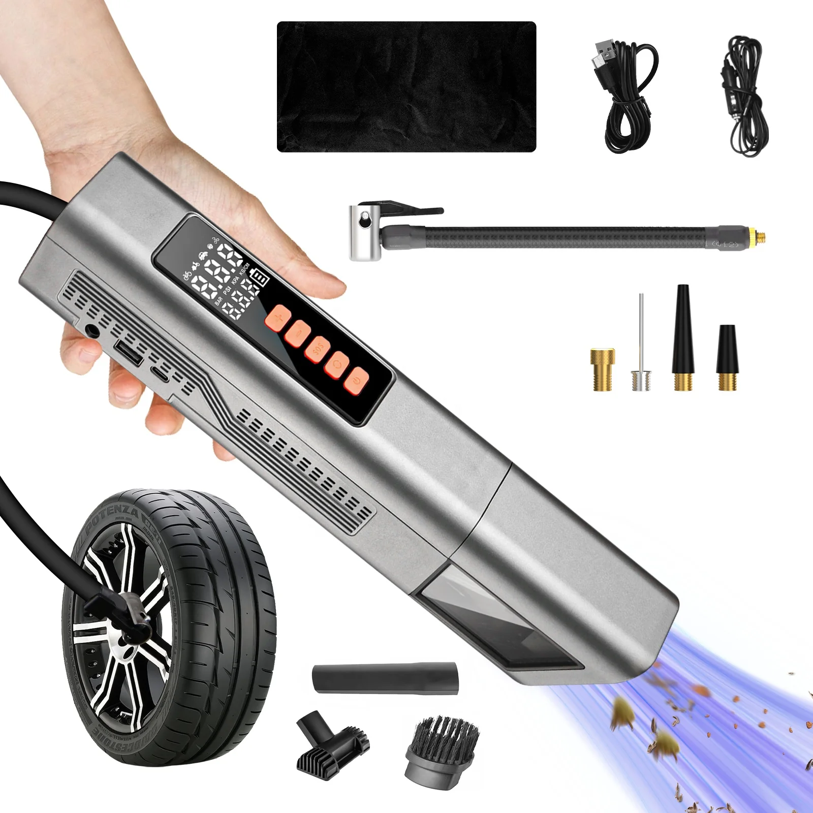 New Arrival 2023 Products electric air compressor with vacuum cleaner for car