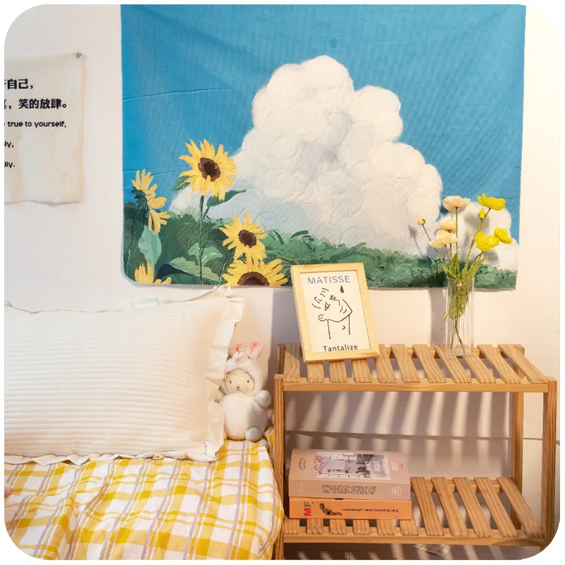 Wind wall hanging cloth decoration bedroom good thing fabric bedside background cloth can be customized size pattern logo