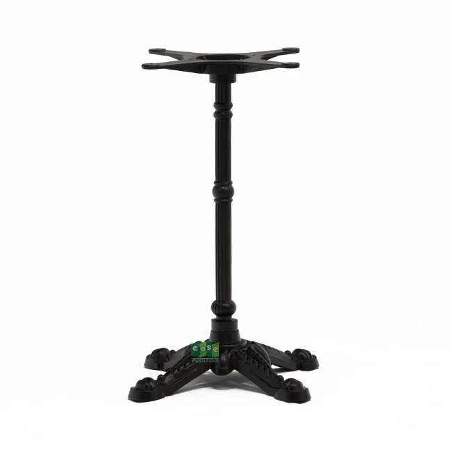 (E9601) Black powder coated cast iron bistro table bases for restaurant