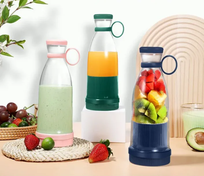 Wholesale Household Mini USB Portable Fruit Ice Smoothie Juicer Blender 380ml Bottle Cup With 6 Blades For Daily Drink Vitamins