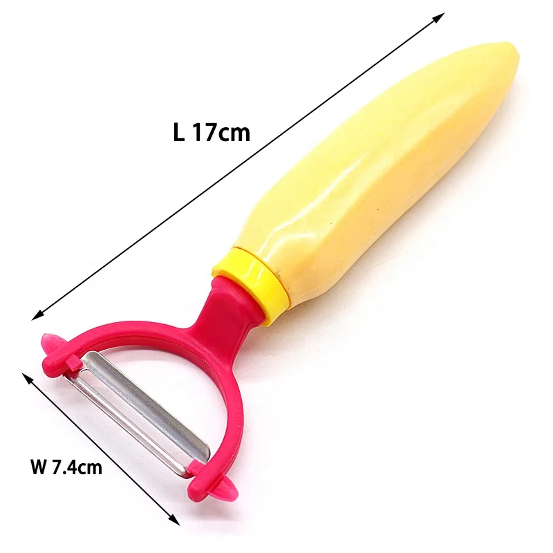 Ergonomic banana shape handle manual y vegetable potato fruit peeler slicer