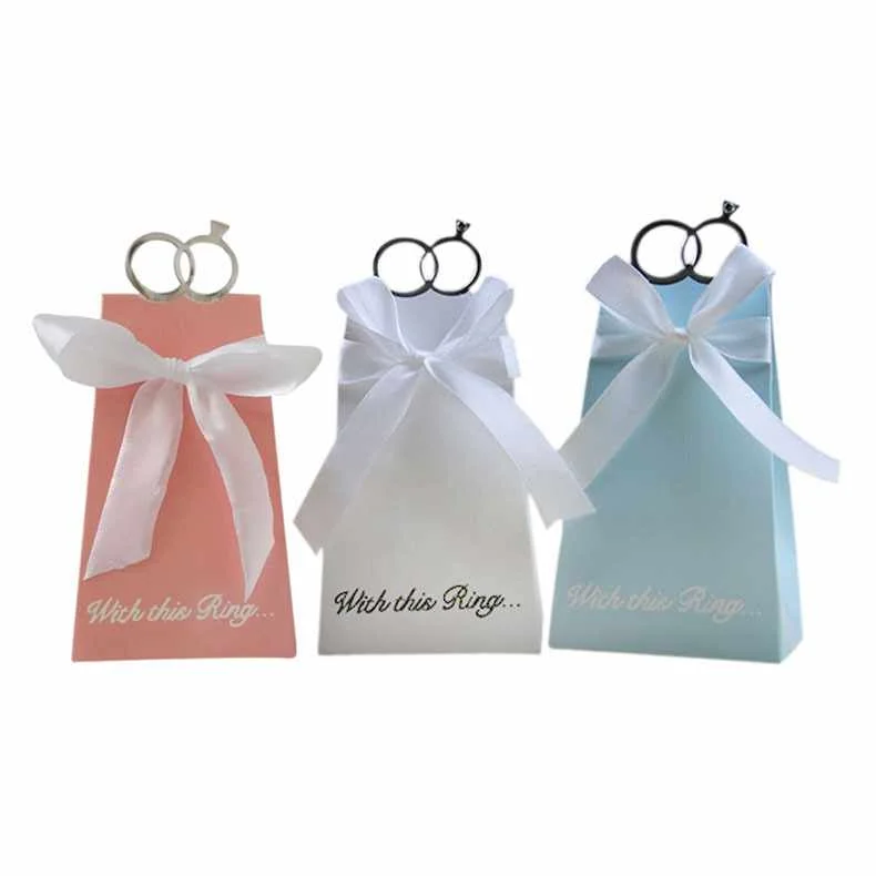 Ring Style Gift Box Candy Favors Paper Bag Wedding decoration