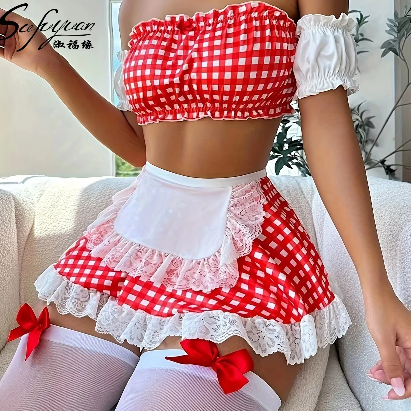 H3872 wholesale Best Price Women Cosplay Adult Sexy Maid Outfit Costume Uniform Role Play Set Women
