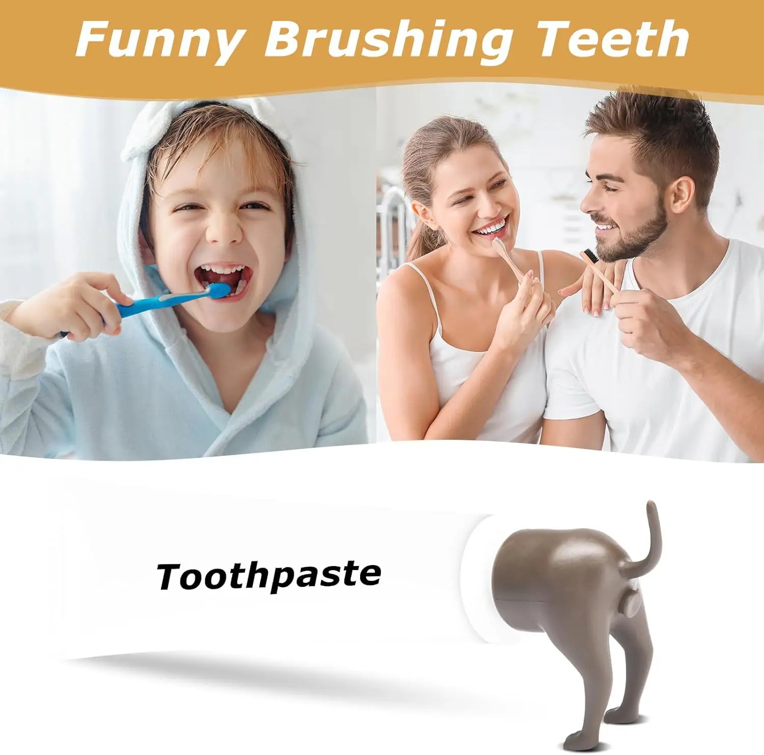 Silicone Dog Butt Toothpaste Topper Funny Puppy Pooping Creative Toothpaste Cat Toothpaste Dispenser Cap Pet Toothbrush Supplies