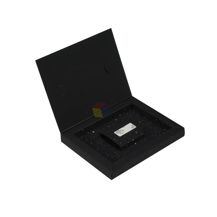 custom logo paperboard design soft touch matte black luxury thin vip credit business card packaging gift boxes