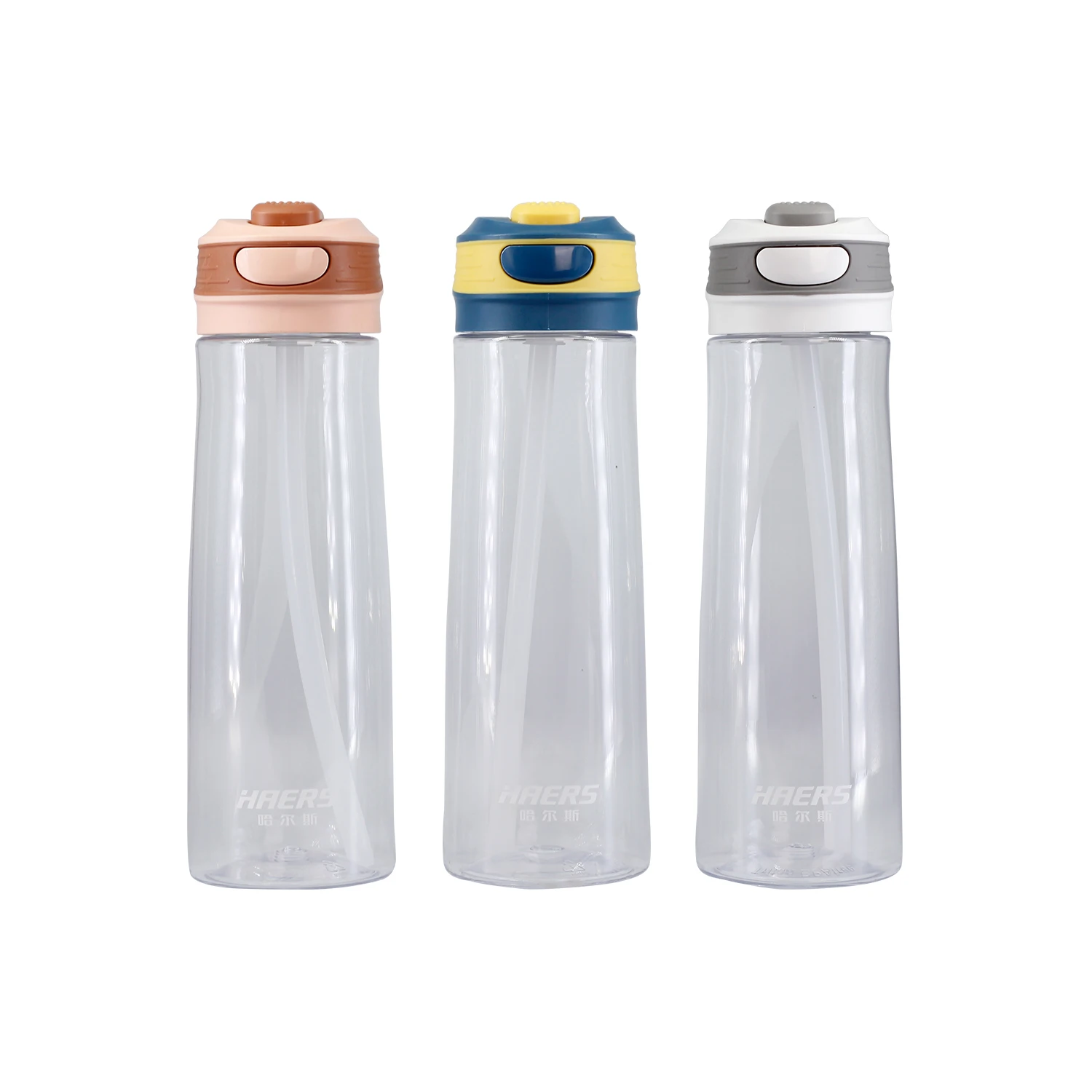 
Hares Eco-Friendly 740ml BPA free Gym Clear Tritan Drinking Plastic Sports Water Bottle with Straw 
