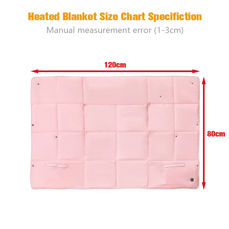 5V USB Powered Heated Electric Blanket with Temperature Control Travel Heated Blanket for Women and Baby