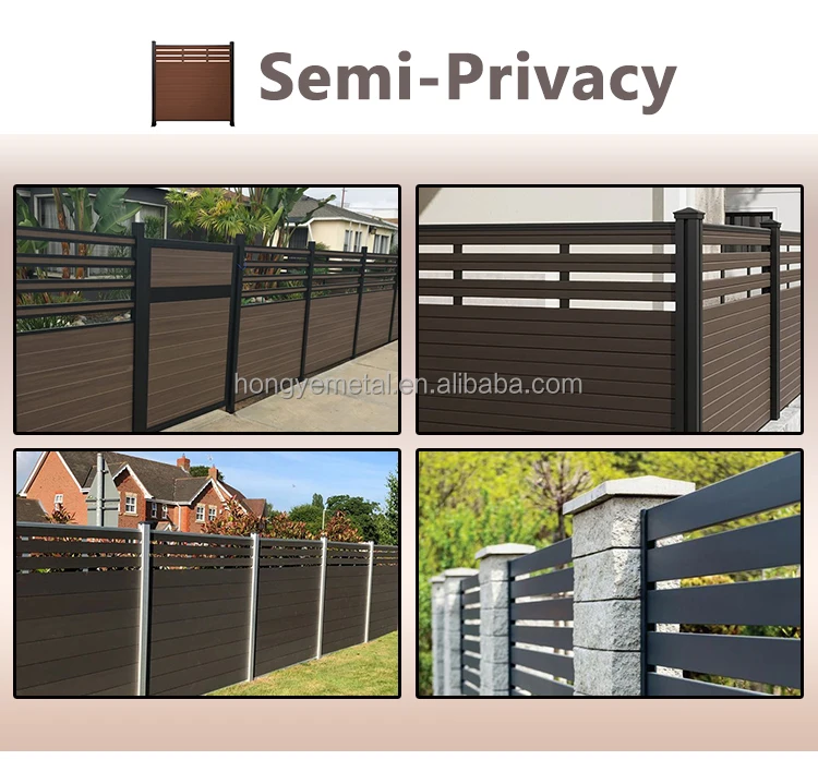 Outdoor wpc slat wall lattice fence wood panel fencing for villa garden