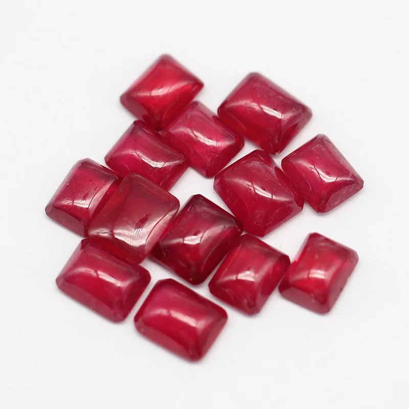 MEDBOO Fashion Jewellery Factory Cushion Cut Real Polished African Natural 12mm Ruby Gems Loose Gemstones For Jewelry Making