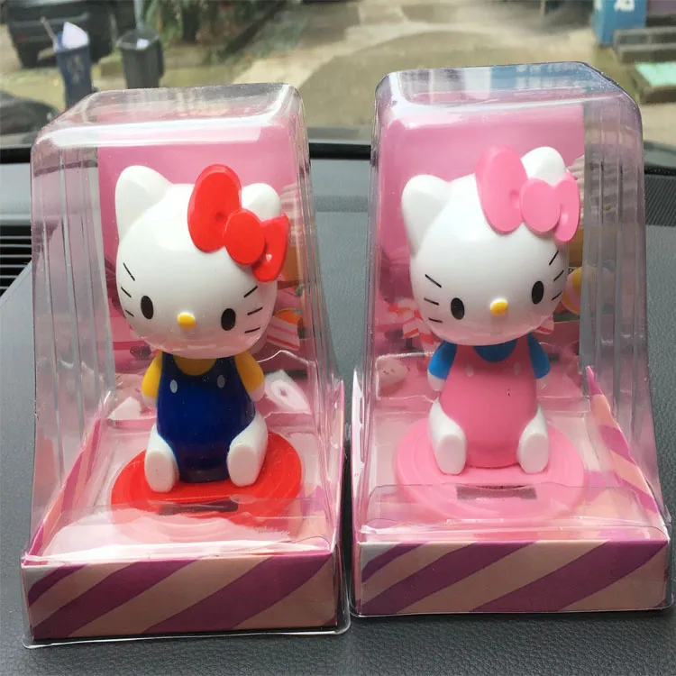 Creative car decoration smile Stitch solar cute shaking head doll car accessories