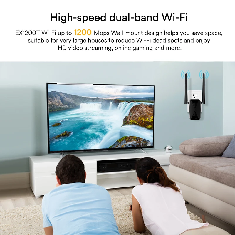 AC1200 Dual Band 2.4G&5.0G Wall plugs WIFI ROUTER 802.11ac 1200Mbps  Wireless Router