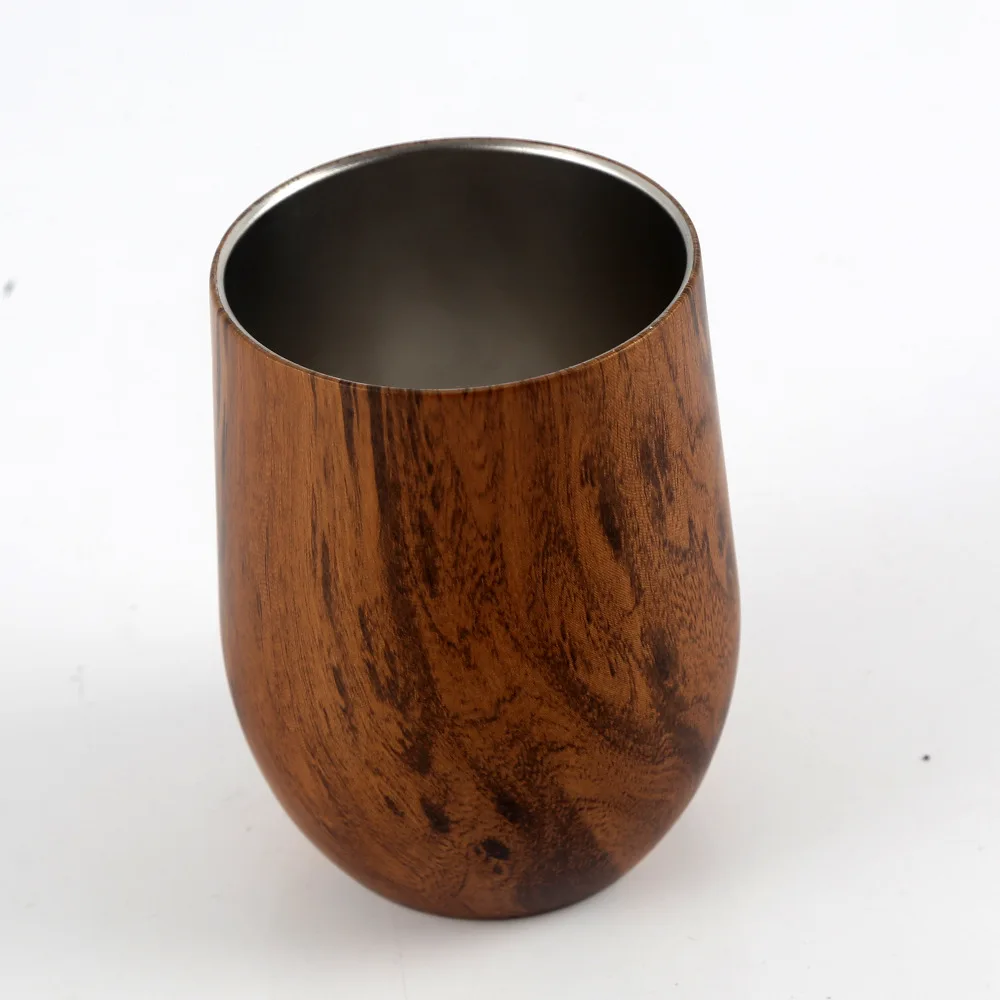 Stainless Steel Stemless Wine Glass Coffee Tumbler with Lid Vacuum Insulated 12 oz Cup | Spill Proof Travel Friendly Drinkware